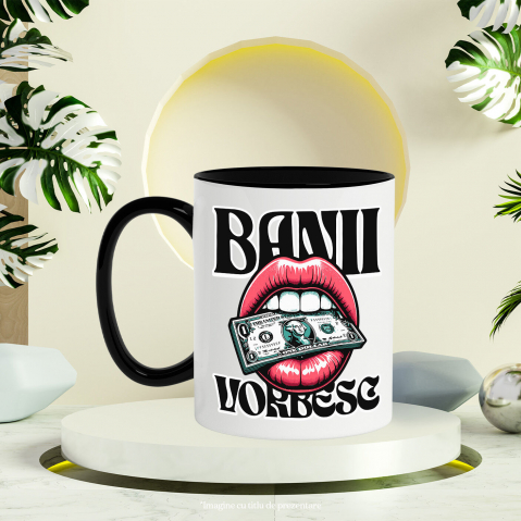 Cana Personalizata Muscătură Bancnotă Dolar – „Banii Vorbesc” – Buze Femeie – Cadou Personalizat pentru Familie, Tati, Copii, Prieteni [2]