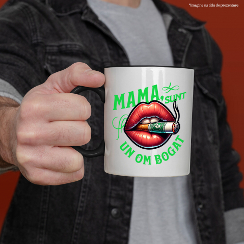 Cana Personalizata Mesaj Motivațional – Mama, Sunt Un Om Bogat | Design Artistic Personalizat [1]