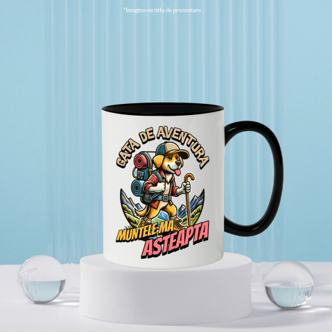 Cana Personalizata „Câine de Aventură pe Munte cu Rucsac – Cadou Personalizat pentru Iubitorii de Natură” [2]