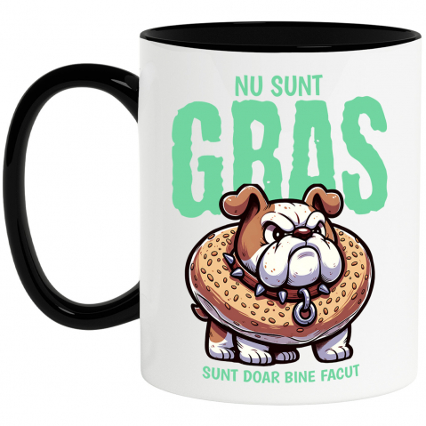 CAINE - Cana Personalizata „Câine Furios cu Gogoasă Glazurată – Cadou Personalizat Haios pentru Iubitorii de Câini și Amatorii de Umor”