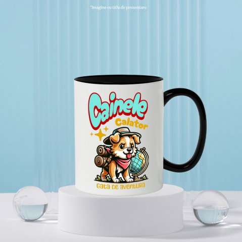 Cana Personalizata Câine Călător – Tricou Personalizat Aventurier | Cadou Iubitori de Câini [2]