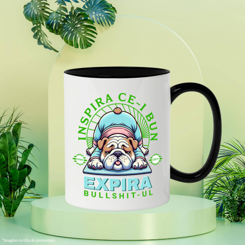 Cana Personalizata Câine Gras Haios în Poziție de Yoga – Relaxare și Sport pentru Familie și Copii [2]