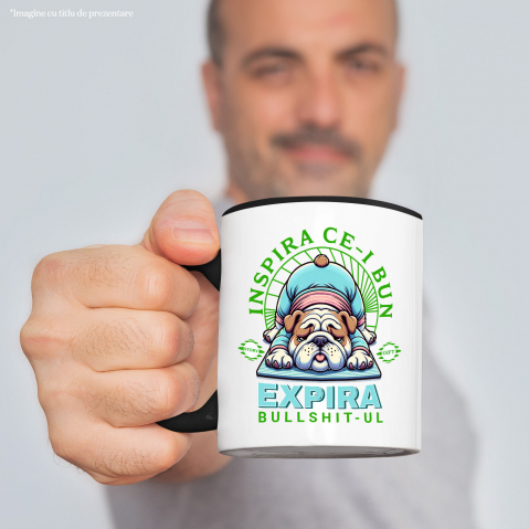 Cana Personalizata Câine Gras Haios în Poziție de Yoga – Relaxare și Sport pentru Familie și Copii [1]