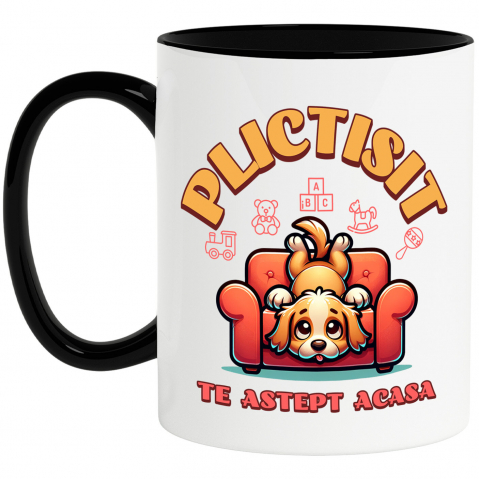 CAINE - Cana Personalizata „Câine Plictisit Pe Canapea – Cadou Personalizat pentru Iubitorii de Câini”