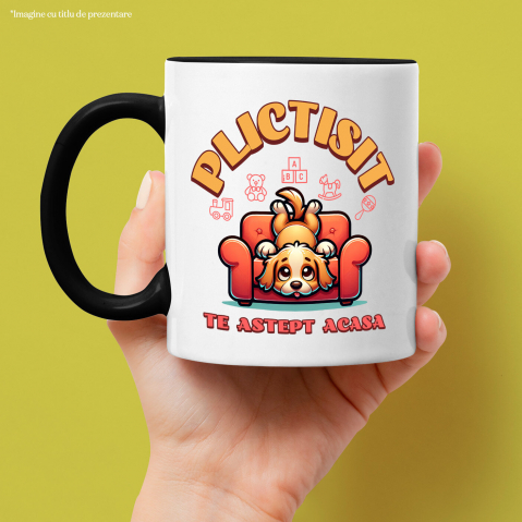 Cana Personalizata „Câine Plictisit Pe Canapea – Cadou Personalizat pentru Iubitorii de Câini” [1]