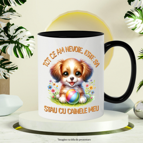 Cana Personalizata Cățel Pufos și Jucăuș – Tricou Personalizat | Iubitori de Câini [2]