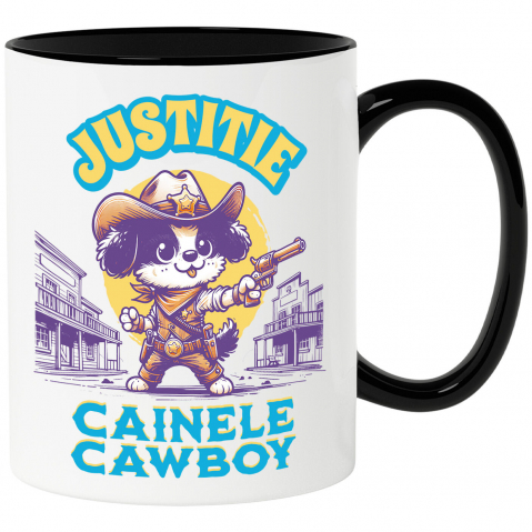 CAINE - Cana Personalizata Câine Șerif – Justiție în Vestul Sălbatic | Tricou Personalizat