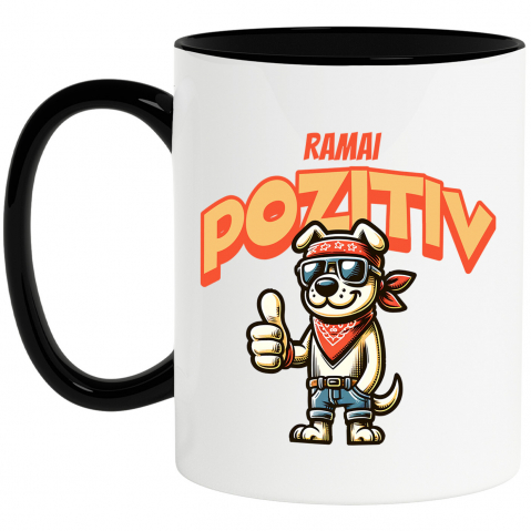 CAINE - Cana Personalizata „Câine Biker cu Bandană Roșie – Cadou Personalizat pentru Iubitorii de Câini și Spirit Liber”