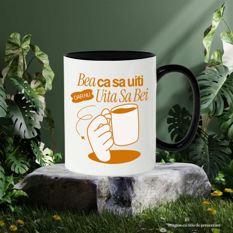 Cana Personalizata „Cana cu Alcool Amuzantă - „Bea Ca Să Uiti Dar Nu Uita Să Bei” Cadou Personalizat pentru Distracție și Petreceri” [2]