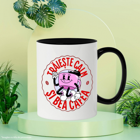 Cana Personalizata „Cană de Cafea Veselă – Trăiește Calm și Bea Cafea cu un Dans Amuzant” [2]