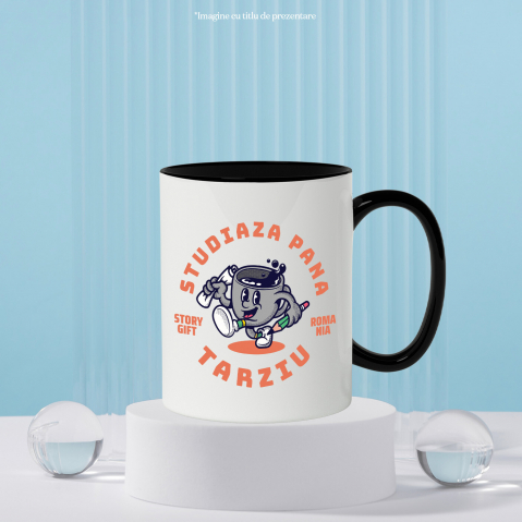 Cana Personalizata „Cană De Cafea Veselă 'Studiana Până Târziu' – Cadou pentru Studenți și Iubitorii De Cafea” [2]