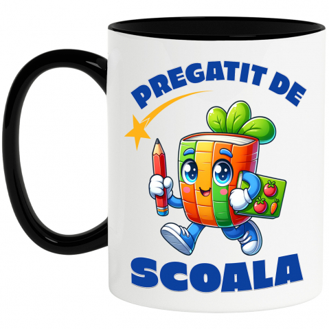 Cana Personalizata Carte Colorată Veselă cu Frunze și Fructe | Pregătit de Școală