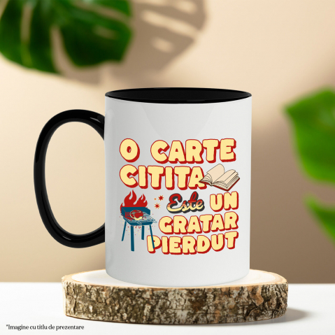 Cana Personalizata „O carte citită este un grătar pierdut!” - Mesaj Amuzant pentru Iubitorii de Grătar și Cărți [2]