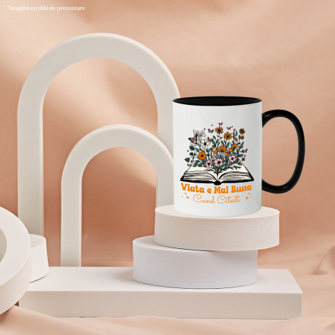 Cana Personalizata Carte Deschisă cu Plante Colorate - Educație și Dezvoltare Personală prin Citit [2]