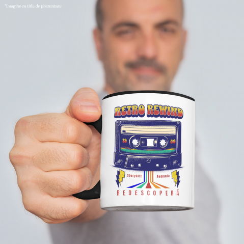 Cana Personalizata Casetă Audio Colorată 1980 - Retro Rewind Disco Vintaj Cadou Personalizat [1]
