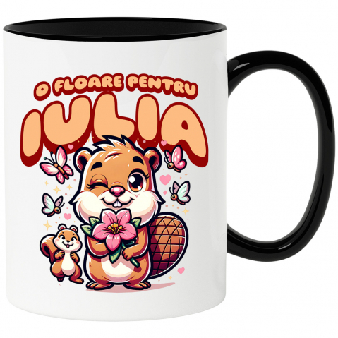 Animale - Cana Personalizata Tricou Personalizat Castor Romantic – Cadou pentru Iubirea Ta | Dragobete și Valentine's Day