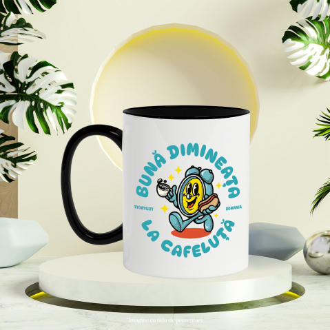 Cana Personalizata Ceas Mecanica „Buna Dimineața” – Cadou Personalizat Cu Cafea și Hot-Dog | Dimineața Perfectă [2]