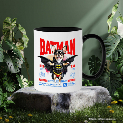 Cana Personalizata Chihuahua În Costum de Batman – Câine Supererou pentru Copii și Iubitorii de Animale [2]