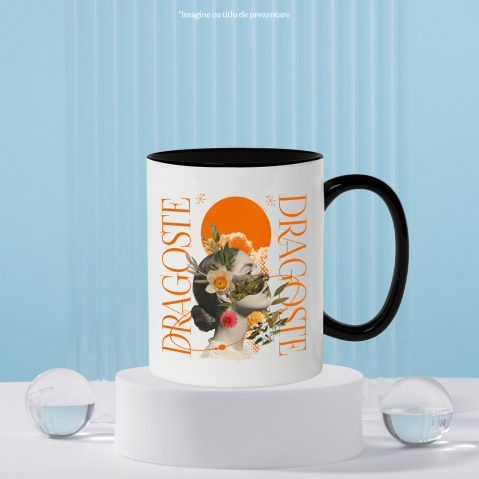 Cana Personalizata Chip Feminin Abstract cu Soare și Text de Dragoste | Cadouri Romantice Personalizate pentru Femei și Familie [2]