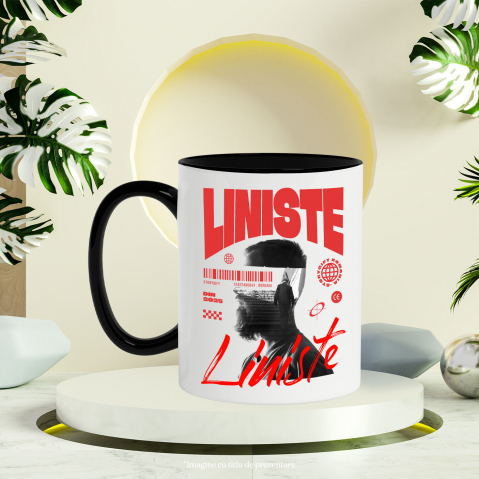 Cana Personalizata Chip Uman Bărbat cu Barbă și Scări - „Liniste” - Cadou Motivational și Personalizat [2]