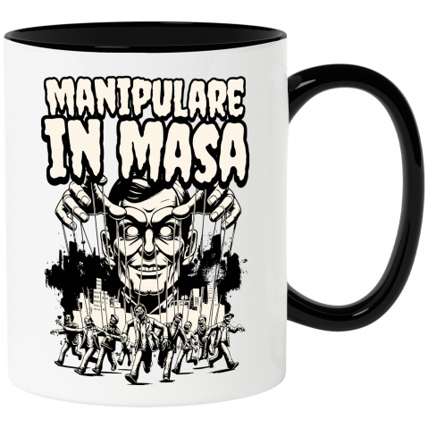 Planeta - Cana Personalizata "Manipulare în Masă - Chip Uman Manipulat Marionete, Produse Personalizate pentru Familie și Educație"