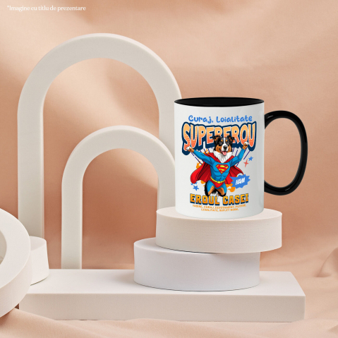 Cana Personalizata Ciobănesc Australian în Costum de Superman – Produse Personalizate pentru Copii și Familie [2]