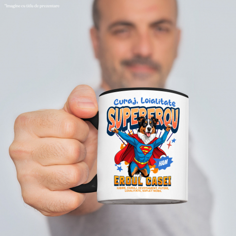 Cana Personalizata Ciobănesc Australian în Costum de Superman – Produse Personalizate pentru Copii și Familie [1]
