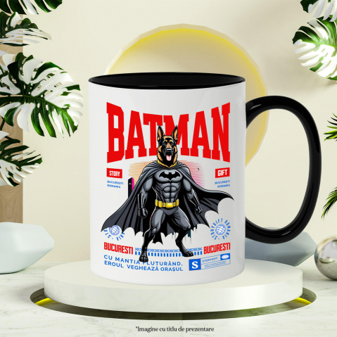 Cana Personalizata Ciobănesc German În Costum de Batman – Câine Supererou pentru Familie și Copii [2]