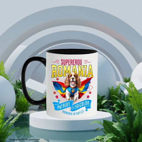 Cana Personalizata Cocker Spaniel în Costum de Căpitan România – Cadou Personalizat Unic pentru Iubitorii de Câini [2]