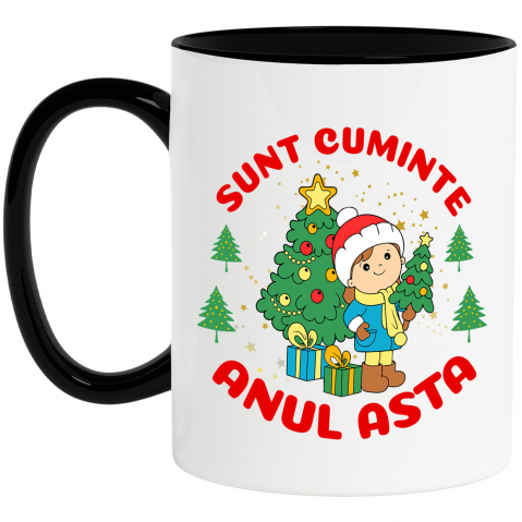 Craciun - Cana Personalizata Tricou Personalizat Crăciun Copii – „Sunt Cuminte Anul Ăsta” | Cadou Perfect