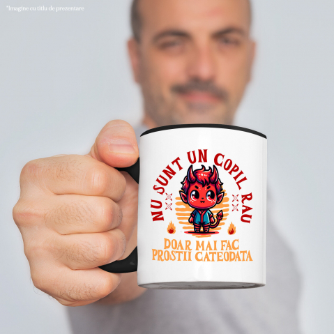 Cana Personalizata Costum Diavol Cu Coarne și Mesaj Amuzant pentru Copii | Cadou Halloween Personalizat [1]