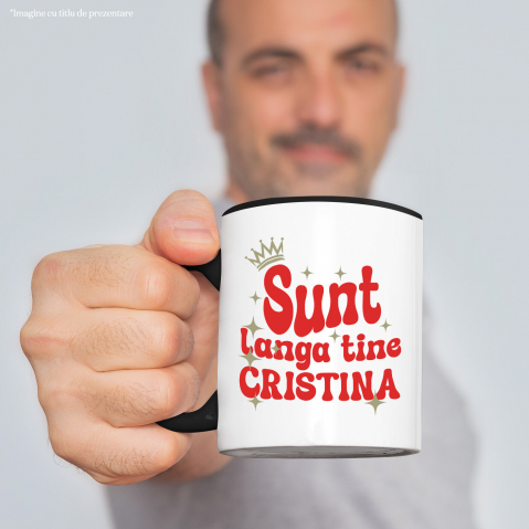 Cana Personalizata "Coroana Regală de Prințesă cu Stele Strălucitoare – Mesaj Personalizat pentru Cristina, Cadou Iubire și Susținere" [1]