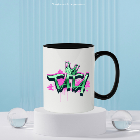 Cana Personalizata Coroană Regală Stil Graffiti Stradal Personalizată – Cadou Pentru Tata, Unchi și Bărbați Din Familie [2]