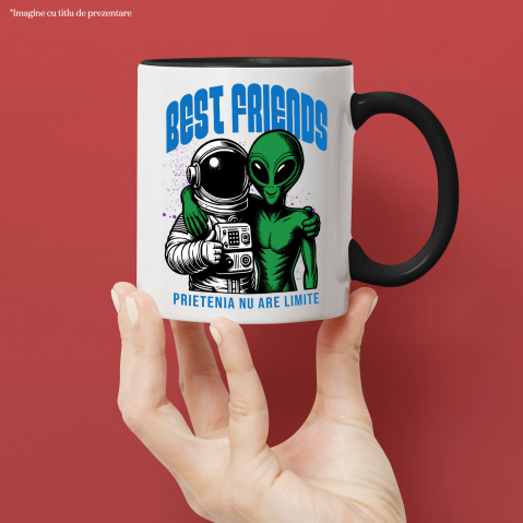 Cana Personalizata "Costum Astronaut Extraterestru Verde - Cei Mai Buni Prieteni Fără Limite în Galaxie" [1]
