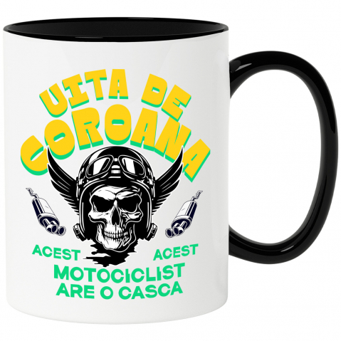 Motociclete - Cana Personalizata Tricouri Personalizate Moto - Craniu cu Aripi, Rege pe Șosea