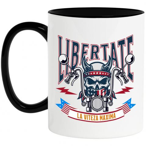 Motociclete - Cana Personalizata Tricouri Personalizate Moto - Craniu Biker Cu Coarne & Stil Rebel