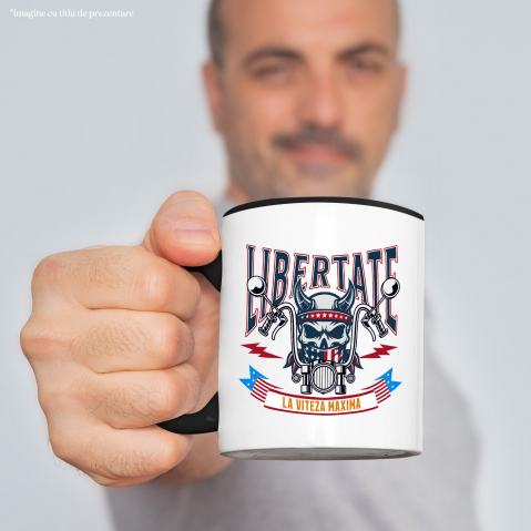 Cana Personalizata Tricouri Personalizate Moto - Craniu Biker Cu Coarne & Stil Rebel [1]