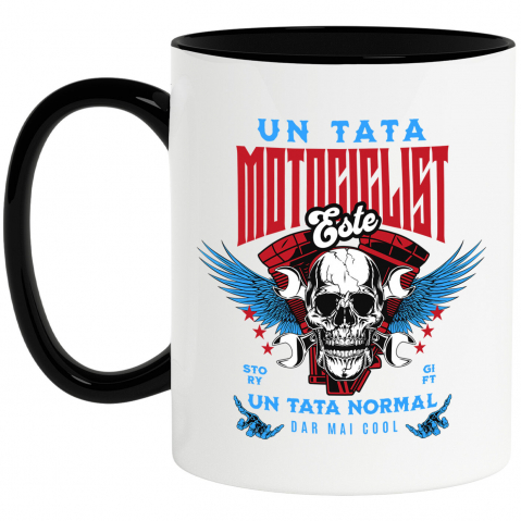 Motociclete - Cana Personalizata Craniu Uman Horror Cu Aripi De Înger și Chei – Pasiune Pentru Motociclete