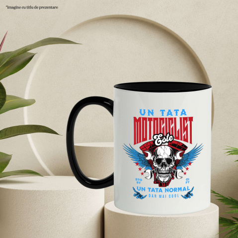 Cana Personalizata Craniu Uman Horror Cu Aripi De Înger și Chei – Pasiune Pentru Motociclete [2]