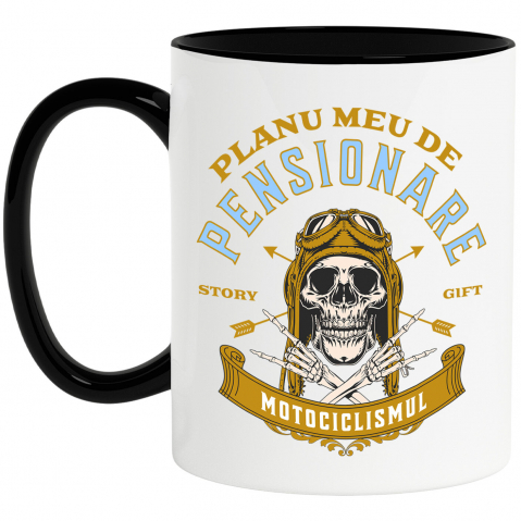 Motociclete - Cana Personalizata Craniu Motociclist – Design Rebel Pentru Pasionații De Motoare