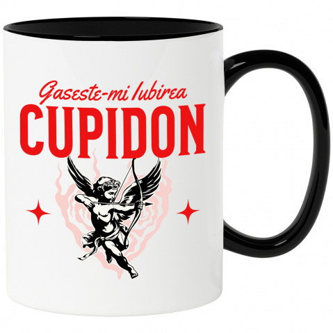 Dragoste - Cana Personalizata Cupidon Înger în Aer - Cadou Romantic de Valentine's Day pentru Iubire