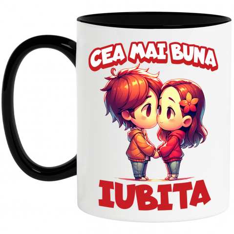 Cana Personalizata Cadou Personalizat „Cea Mai Bună Iubită” | Valentine's Day pentru Cupluri