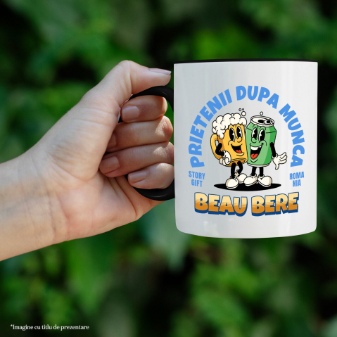 Cana Personalizata „Cuplu Petrecere Bere Personalizată 'Prieteni După Muncă' – Cadou pentru Familie și Prieteni” [1]