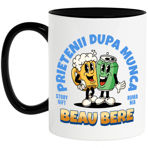 Bauturi - Cana Personalizata „Cuplu Petrecere Bere Personalizată 'Prieteni După Muncă' – Cadou pentru Familie și Prieteni”