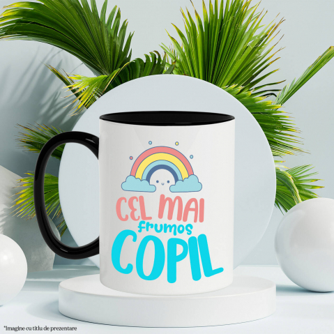 Cana Personalizata Curcubeu Colorat Vesel – „Cel Mai Frumos Copil” | Cadou Personalizat pentru Copii [2]