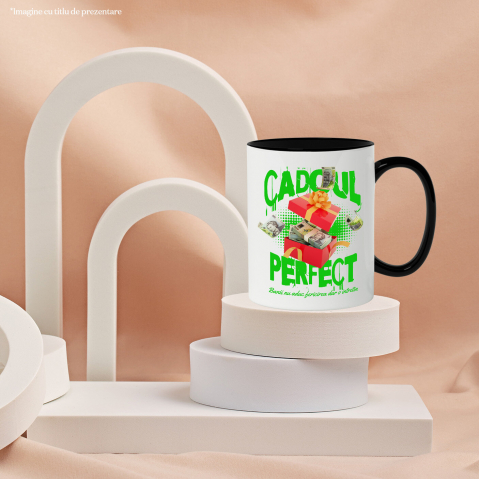 Cana Personalizata Cutie Roșie cu Fundă Bani – Bancnote în Zbor – „Cadoul Perfect” – Cadou Personalizat pentru Familie, Tati, Copii, Prieteni [2]