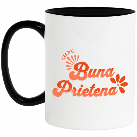 Familie - Cana Personalizata „Mesaj Romantic pentru Cea Mai Bună Prietena - Cadou Personalizat Familie, Iubire”