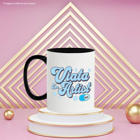 Cana Personalizata Design Abstract Flori Colorate – Buton On/Off, Viața de Artist, Artă și Creație [2]