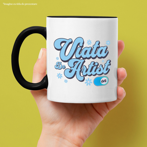 Cana Personalizata Design Abstract Flori Colorate – Buton On/Off, Viața de Artist, Artă și Creație [1]