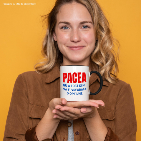 Cana Personalizata „Cadouri personalizate cu mesaje inspiraționale despre pace pentru familie și prieteni | Design colorat albastru roșu” [1]